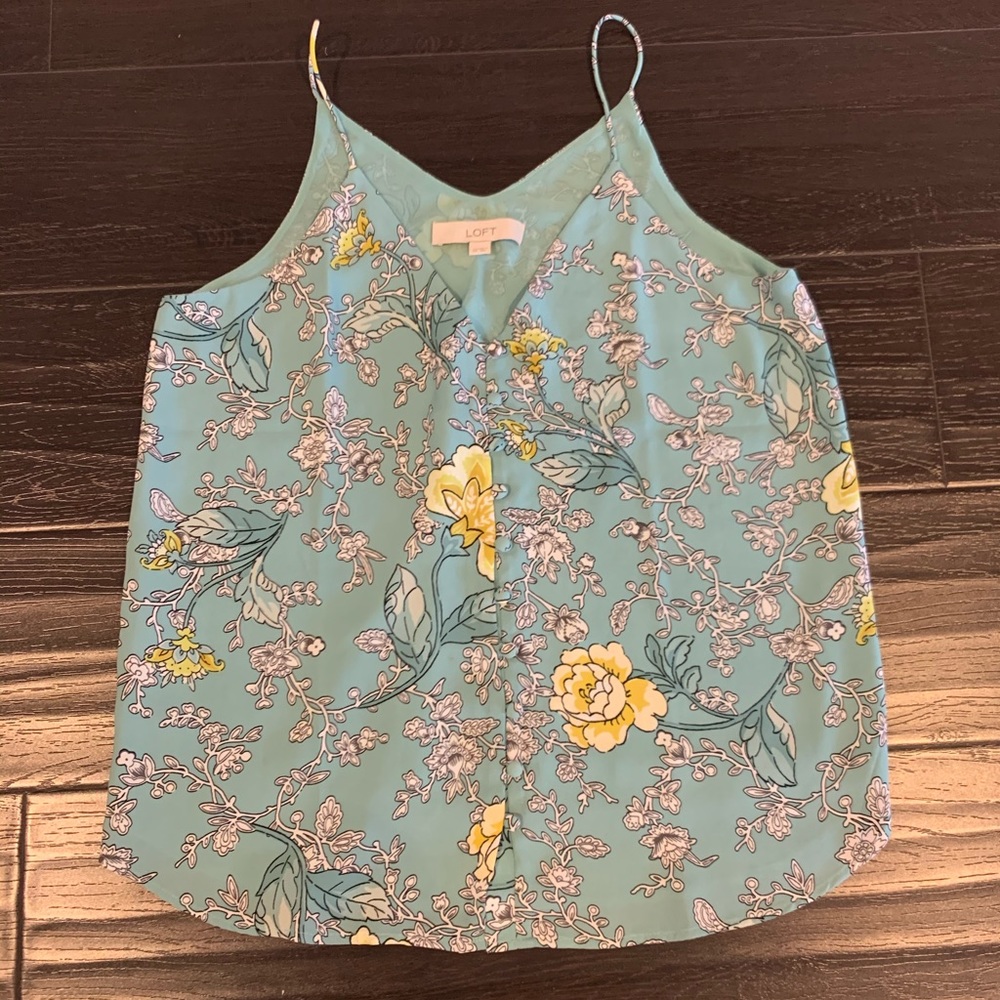Floral front button cami